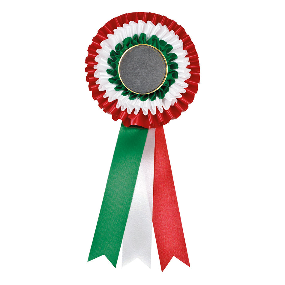 BF001 Coccarda tricolore personalizzabile (esterno Ø 120 mm - altezza 300 mm)