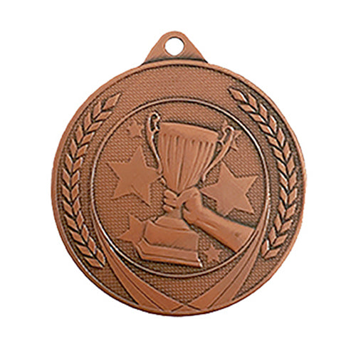 BS..66C Medaglia calcio rotonda personalizzabile, in ferro, diametro 50 mm