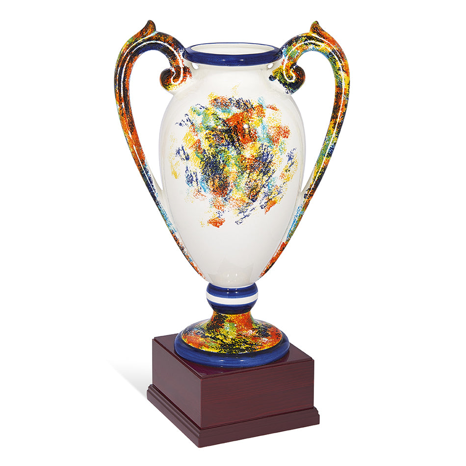 CA994 Coppa con tazza in ceramica e base in legno