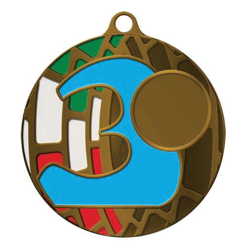 BA146E Medaglia rotonda personalizzabile, in ferro, diametro 70 mm