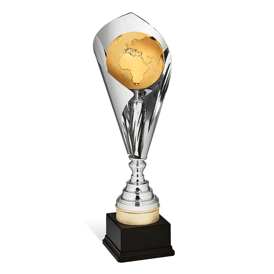 CA801 Coppa con tazza in metallo e globo in resina