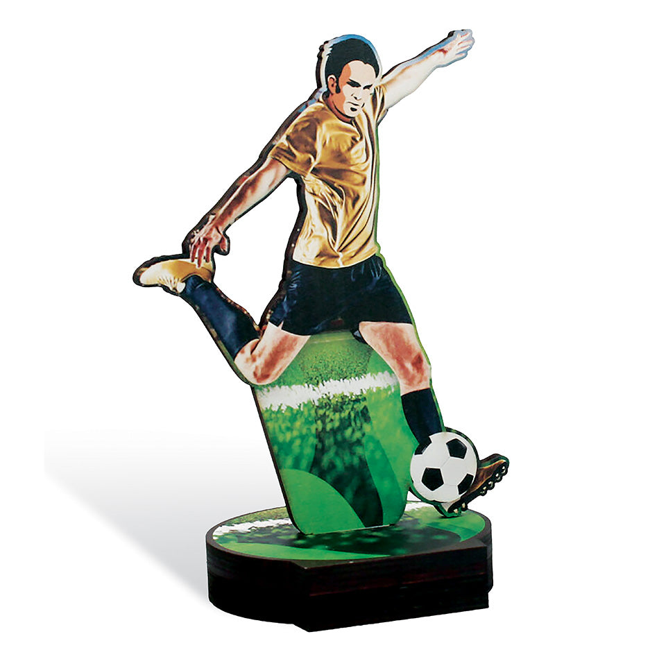 CB337 Trofeo soggetto calcio in legno