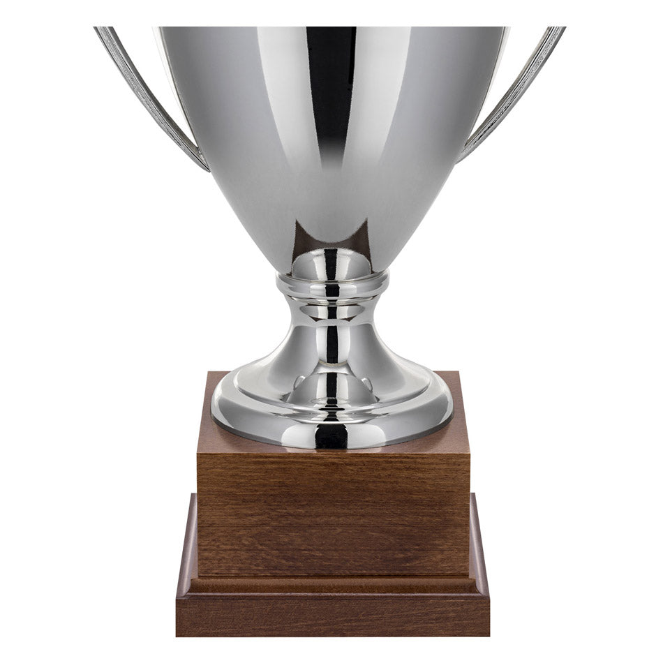 CM068 Coppa con tazza argentata e base in legno