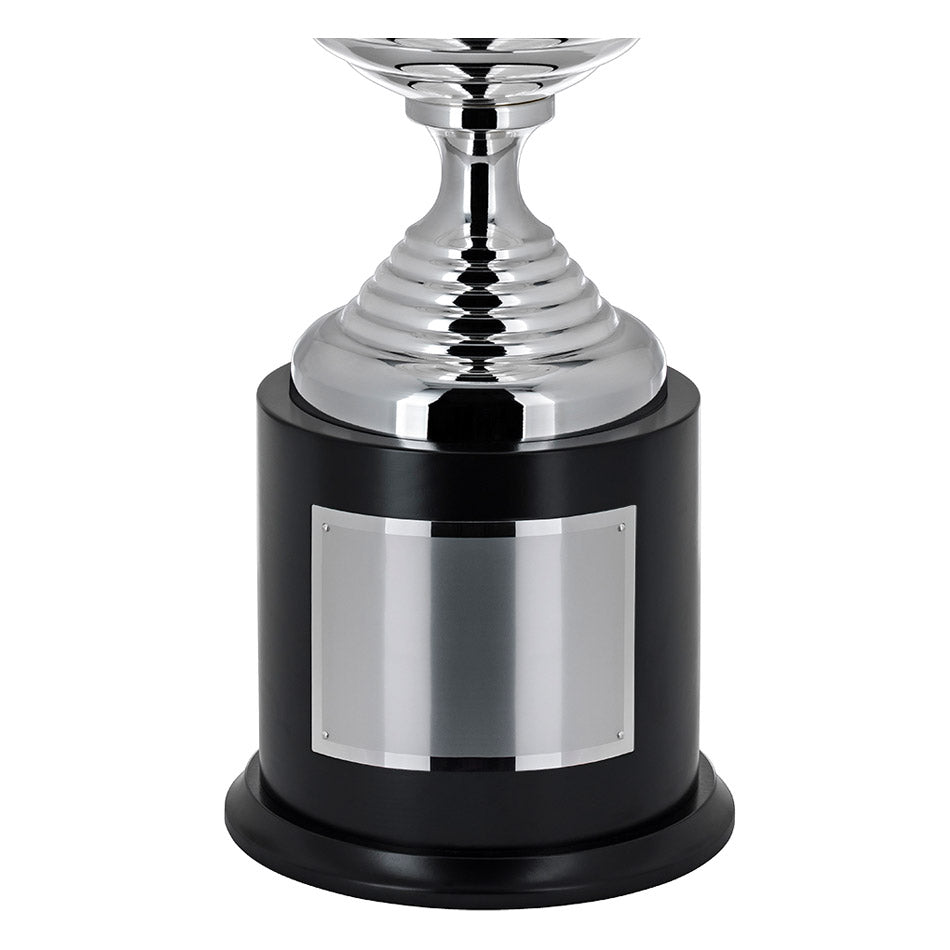 CM069 Coppa con tazza argentata e base in legno