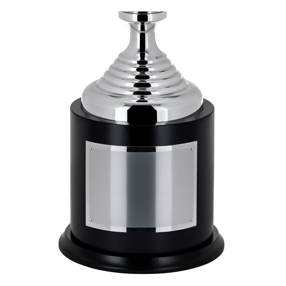 CM071 Coppa con tazza argentata e base in legno