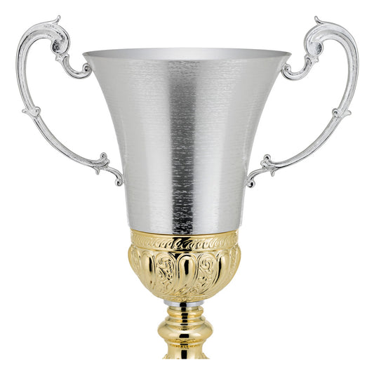 CM073 Coppa con tazza argentata e corpo in ceramica di Bassano