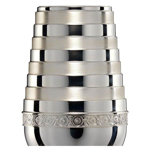 CM078 Coppa con tazza argentata e base in legno