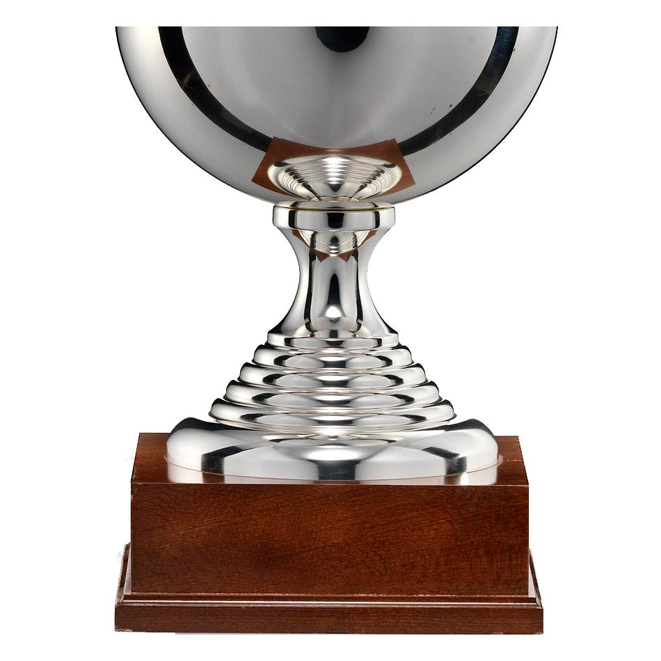 CM078 Coppa con tazza argentata e base in legno