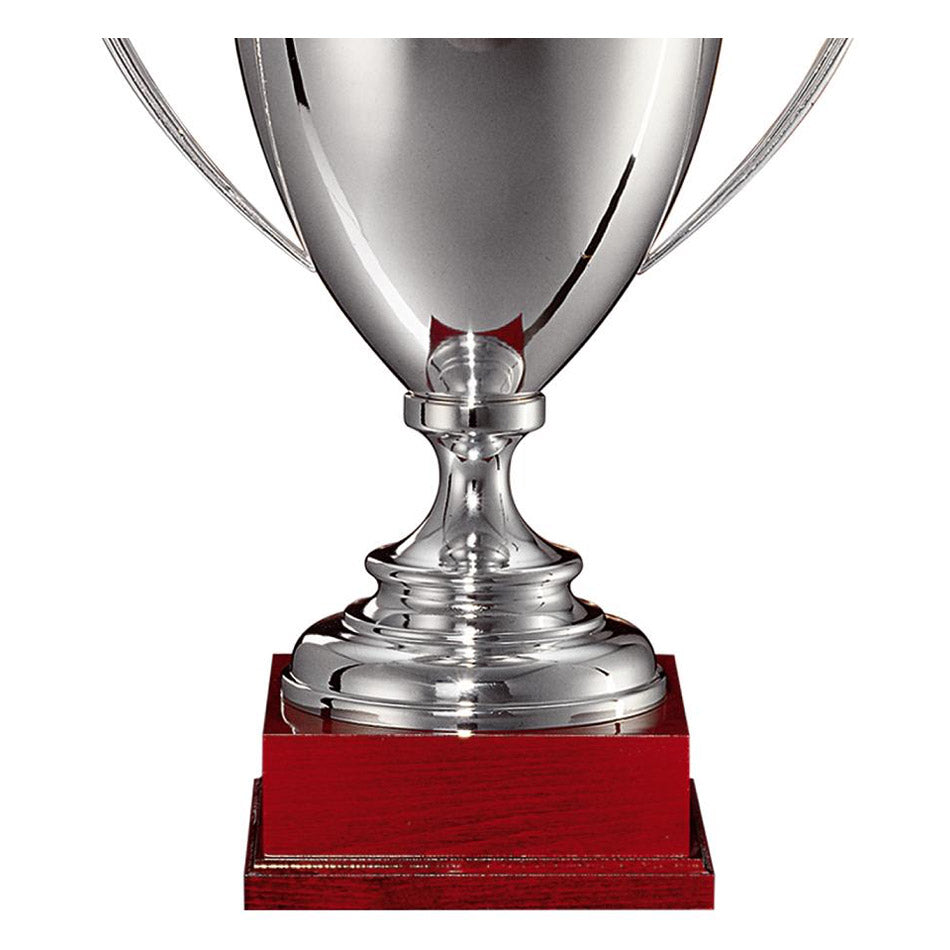 CM080 Coppa con tazza argentata e base in legno