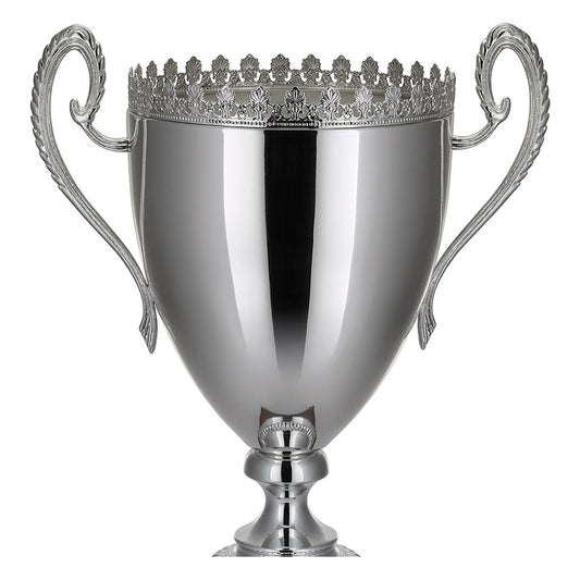 CM086 Coppa con tazza argentata e base in legno