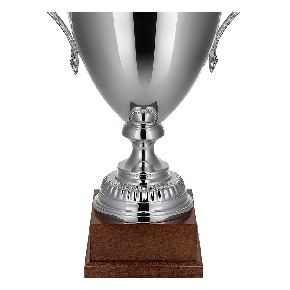 CM086 Coppa con tazza argentata e base in legno