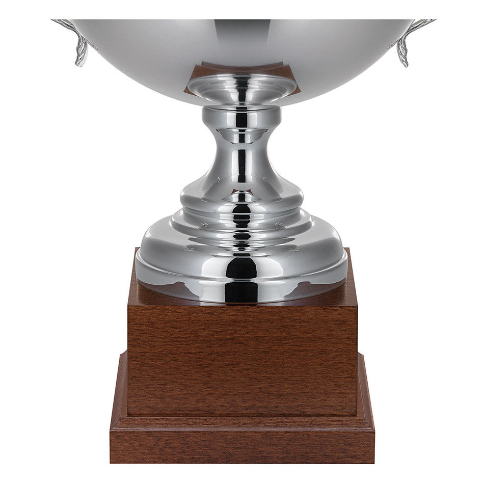 CM087 Coppa con tazza argentata e base in legno