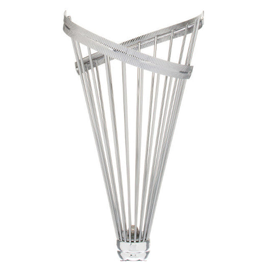 CP017 Coppa "Wave" in metallo e base in rovere