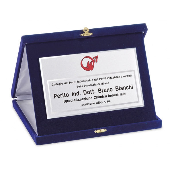 DC019 Targa in alluminio anodizzato argento