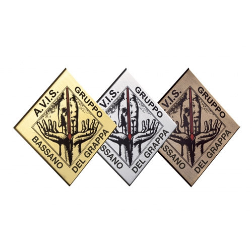 DC020 Targhette in ottone, ottone silver, ottone brunito