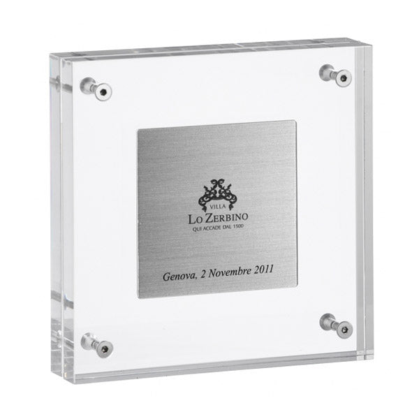 DC039 Accoppiato trasparente con targa e marcatura laser