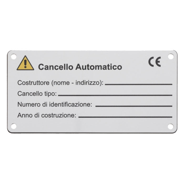 DC060 Targhetta in alluminio preverniciato con stampa digitale