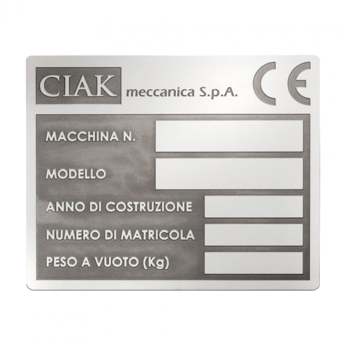 DC079 Targhetta in acciaio con incisione chimica