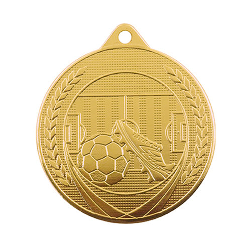 BS..65C Medaglia calcio rotonda personalizzabile, in ferro, diametro 50 mm