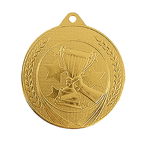 BS..66C Medaglia calcio rotonda personalizzabile, in ferro, diametro 50 mm