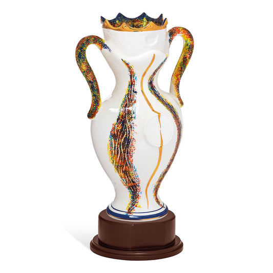 CD290 Coppa con tazza in ceramica e base in legno