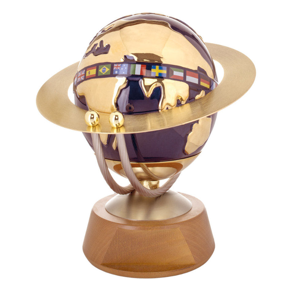 CP009 Coppa/Trofeo "Saturn" con globo in ceramica e rifiniture in oro zecchino
